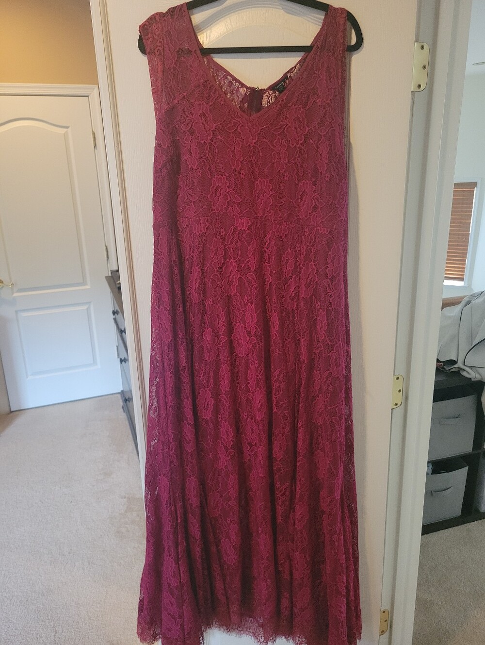 Torrid Dress 20 Burgundy Red Lace Maxi Boho Whimsigoth Formal Gown Plus Size 2X